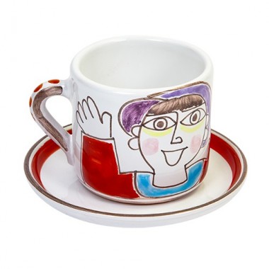 Tazza con piattino ceramiche de simone TZ69FK Tazza con piattino ceramiche de simone TZ69FK